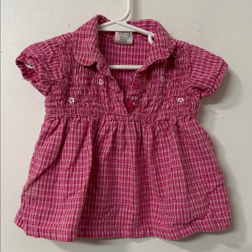Charming Pink Plaid Kids Dress Y2K